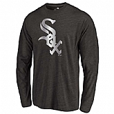 Men's Chicago White Sox Platinum Collection Long Sleeve Tri-Blend T-Shirt LanTian - Black,baseball caps,new era cap wholesale,wholesale hats