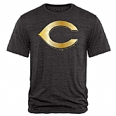 Men's Cincinnati Reds Fanatics Apparel Gold Collection Tri-Blend T-Shirt LanTian - Black,baseball caps,new era cap wholesale,wholesale hats