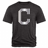 Men's Cleveland Indians Fanatics Apparel Platinum Collection Tri-Blend T-Shirt LanTian - Black,baseball caps,new era cap wholesale,wholesale hats