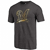 Men's Milwaukee Brewers Fanatics Apparel Gold Collection Tri-Blend T-Shirt LanTian - Black,baseball caps,new era cap wholesale,wholesale hats
