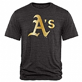 Men's Oakland Athletics Fanatics Apparel Gold Collection Tri-Blend T-Shirt LanTian - Black,baseball caps,new era cap wholesale,wholesale hats