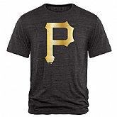 Men's Pittsburgh Pirates Fanatics Apparel Gold Collection Tri-Blend T-Shirt LanTian - Black,baseball caps,new era cap wholesale,wholesale hats