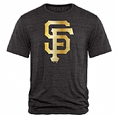 Men's San Francisco Giants Fanatics Apparel Gold Collection Tri-Blend T-Shirt LanTian - Black,baseball caps,new era cap wholesale,wholesale hats