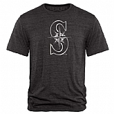Men's Seattle Mariners Fanatics Apparel Platinum Collection Tri-Blend T-Shirt LanTian - Black,baseball caps,new era cap wholesale,wholesale hats