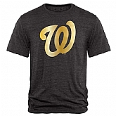 Men's Washington Nationals Fanatics Apparel Gold Collection Tri-Blend T-Shirt LanTian - Black,baseball caps,new era cap wholesale,wholesale hats