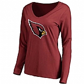 WOMEN'S ARIZONA CARDINALS PRO LINE MAROON PRIMARY TEAM LOGO SLIM FIT LONG SLEEVE T-Shirt LanTian,baseball caps,new era cap wholesale,wholesale hats