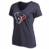 WOMEN'S HOUSTON TEXANS PRO LINE NAVY PRIMARY TEAM LOGO SLIM FIT T-Shirt LanTian,baseball caps,new era cap wholesale,wholesale hats