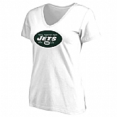 WOMEN'S NEW YORK JETS WHITE PRIMARY TEAM LOGO SLIM FIT T-Shirt LanTian,baseball caps,new era cap wholesale,wholesale hats