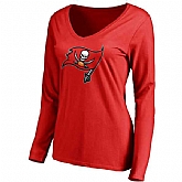 WOMEN'S TAMPA BAY BUCCANEERS PRO LINE RED PRIMARY TEAM LOGO SLIM FIT LONG SLEEVE T-Shirt LanTian,baseball caps,new era cap wholesale,wholesale hats