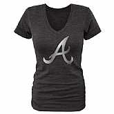 Women Atlanta Braves Fanatics Apparel Platinum Collection Tri-Blend T-Shirt LanTian - Black,baseball caps,new era cap wholesale,wholesale hats
