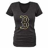 Women Boston Red Sox Fanatics Apparel Gold Collection Tri-Blend T-Shirt LanTian - Black,baseball caps,new era cap wholesale,wholesale hats