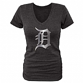 Women Detroit Tigers Fanatics Apparel Platinum Collection Tri-Blend T-Shirt LanTian - Black,baseball caps,new era cap wholesale,wholesale hats