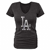 Women Los Angeles Dodgers Fanatics Apparel Platinum Collection Tri-Blend T-Shirt LanTian - Black,baseball caps,new era cap wholesale,wholesale hats