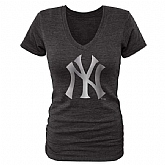 Women New York Yankees Fanatics Apparel Platinum Collection Tri-Blend T-Shirt LanTian - Black,baseball caps,new era cap wholesale,wholesale hats
