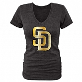 Women San Diego Padres Fanatics Apparel Gold Collection Tri-Blend T-Shirt LanTian - Black,baseball caps,new era cap wholesale,wholesale hats