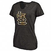 Women St. Louis Cardinals Fanatics Apparel Gold Collection Tri-Blend T-Shirt LanTian - Black,baseball caps,new era cap wholesale,wholesale hats