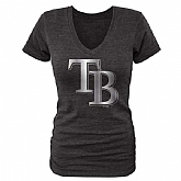 Women Tampa Bay Rays Fanatics Apparel Platinum Collection Tri-Blend T-Shirt LanTian - Black,baseball caps,new era cap wholesale,wholesale hats