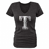Women Texas Rangers Fanatics Apparel Platinum Collection Tri-Blend T-Shirt LanTian - Black,baseball caps,new era cap wholesale,wholesale hats