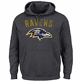 Men's Baltimore Ravens Majestic Kick Return II Pullover Hoodie LanTian - Charcoal,baseball caps,new era cap wholesale,wholesale hats