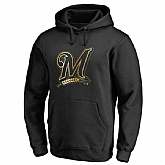 Men's Milwaukee Brewers Gold Collection Pullover Hoodie LanTian - Black,baseball caps,new era cap wholesale,wholesale hats