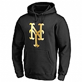 Men's New York Mets Gold Collection Pullover Hoodie LanTian - Black