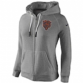 WOMEN CHICAGO BEARS GRAY STADIUM RALLY FULL ZIP HOODIE - LanTian,baseball caps,new era cap wholesale,wholesale hats