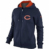 WOMEN CHICAGO BEARS TAILGATER FULL ZIP HOODIE - LanTian - NAVY BLUE,baseball caps,new era cap wholesale,wholesale hats