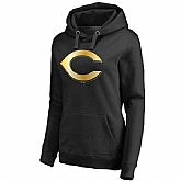 Women Cincinnati Reds Gold Collection Pullover Hoodie LanTian - Black,baseball caps,new era cap wholesale,wholesale hats