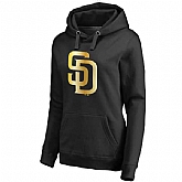 Women San Diego Padres Gold Collection Pullover Hoodie LanTian - Black,baseball caps,new era cap wholesale,wholesale hats