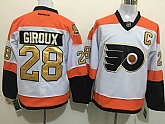 Philadelphia Flyers #28 Claude Giroux 50TH Patch White-Golden Stitched NHL Jersey,baseball caps,new era cap wholesale,wholesale hats