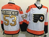 Philadelphia Flyers #53 Shayne Gostisbehere 50TH Patch White-Golden Stitched NHL Jersey,baseball caps,new era cap wholesale,wholesale hats