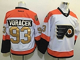 Philadelphia Flyers #93 Jakub Voracek 50TH Patch White-Golden Stitched NHL Jersey,baseball caps,new era cap wholesale,wholesale hats