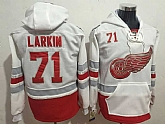 Detroit Red Wings #71 Dylan Larkin White 1917-2017 100th Anniversary Stitched NHL Hoodie,baseball caps,new era cap wholesale,wholesale hats