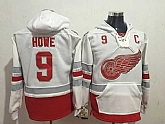 Detroit Red Wings #9 Gordie Howe White 1917-2017 100th Anniversary Stitched NHL Hoodie,baseball caps,new era cap wholesale,wholesale hats