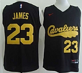 Nike Cleveland Cavaliers #23 LeBron James Throwback Black-Yellow Swingman Stitched NBA Jersey,baseball caps,new era cap wholesale,wholesale hats