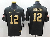 Nike Limited Green Bay Packers #12 Aaron Rodgers Anthracite Salute To Service Black-Golden Stitched Jersey,baseball caps,new era cap wholesale,wholesale hats