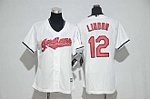 Women Cleveland Indians #12 Francisco Lindor White New Cool Base Stitched Baseball Jersey,baseball caps,new era cap wholesale,wholesale hats