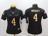 Women Limited Nike Dallas Cowboys #4 Prescott Anthracite Salute To Service Black-Golden Stitched Jersey,baseball caps,new era cap wholesale,wholesale hats