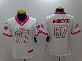 Women Limited Nike New England Patriots #87 Rob Gronkowski White Pink Stitched Rush Jersey,baseball caps,new era cap wholesale,wholesale hats
