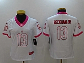 Women Limited Nike New York Giants #13 Odell Beckham Jr White Pink Stitched Rush Jersey,baseball caps,new era cap wholesale,wholesale hats