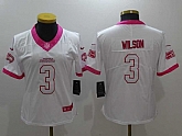 Women Limited Nike Seattle Seahawks #3 Russell Wilson White Pink Stitched Rush Jersey,baseball caps,new era cap wholesale,wholesale hats