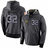 Glued Nike Arizona Cardinals #32 Tyrann Mathieu Men's Anthracite Salute to Service Player Performance Hoodie,baseball caps,new era cap wholesale,wholesale hats