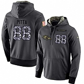 Glued Nike Baltimore Ravens #88 Dennis Pitta Men's Anthracite Salute to Service Player Performance Hoodie,baseball caps,new era cap wholesale,wholesale hats