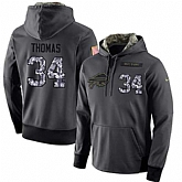 Glued Nike Buffalo Bills #34 Thurman Thomas Men's Anthracite Salute to Service Player Performance Hoodie,baseball caps,new era cap wholesale,wholesale hats