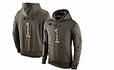 Glued Nike Carolina Panthers #1 Cam Newton Olive Green Salute To Service Men's Pullover Hoodie,baseball caps,new era cap wholesale,wholesale hats