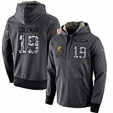 Glued Nike Cleveland Browns #19 Corey Coleman Men's Anthracite Salute to Service Player Performance Hoodie,baseball caps,new era cap wholesale,wholesale hats