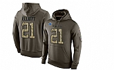 Glued Nike Dallas Cowboys #21 Ezekiel Elliott Olive Green Salute To Service Men's Pullover Hoodie,baseball caps,new era cap wholesale,wholesale hats