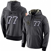 Glued Nike Dallas Cowboys #77 Tyron Smith Men's Anthracite Salute to Service Player Performance Hoodie,baseball caps,new era cap wholesale,wholesale hats