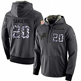 Glued Nike Detroit Lions #20 Barry Sanders Men's Anthracite Salute to Service Player Performance Hoodie,baseball caps,new era cap wholesale,wholesale hats
