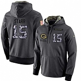 Glued Nike Green Bay Packers #15 Bart Starr Men's Anthracite Salute to Service Player Performance Hoodie,baseball caps,new era cap wholesale,wholesale hats